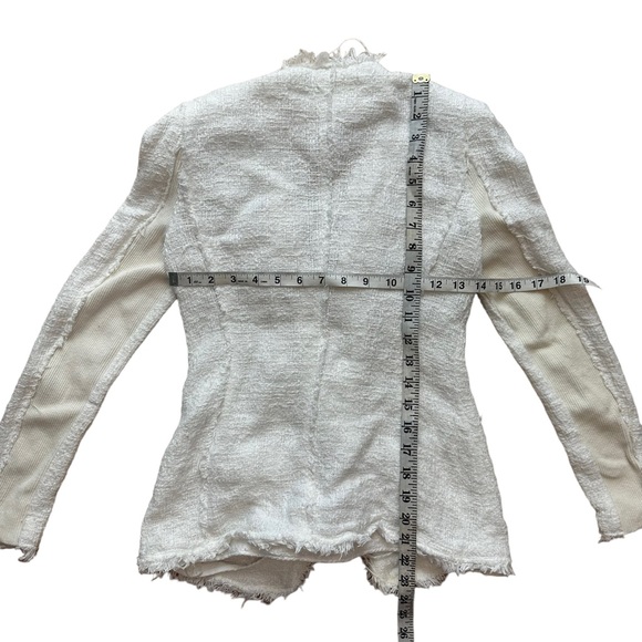 Rebecca Taylor White Tweed Blazer Size 2 - Picture 4 of 10